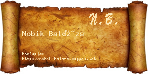Nobik Balázs névjegykártya